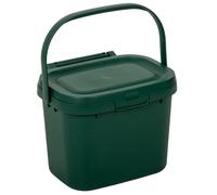 Addis Everyday Kitchen Food Waste Compost Caddy Bin, 4.5 Litre, Dark Green