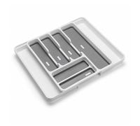 Addis Extendable Cutlery Drawer Organiser - White / Grey