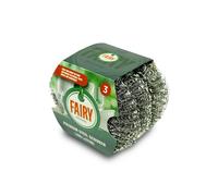 Addis Fairy Original Premium Steel Wool Pot & pan Scourers, Pack of 3, Steel,Stainless Steel,518944