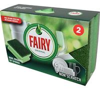Addis Fairy Originals Non Scratch General Dual Sponge Scourer with Crystals, Pack of 2, Green,one size