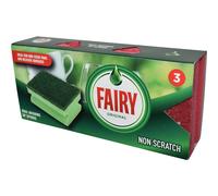 Addis Fairy Originals Non Scratch General Dual Sponge Scourer with Crystals Pack of 3 RedOne Size - This product is designed with premium quality