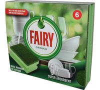 Addis Fairy Originals Non Scratch General Dual Sponge Scourer with Crystals, Pack of 6, Green One Size