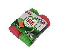 Addis Fairy Platinum Non Scratch Glassware Cup Clean Buddy Sponge, Pack of 2, Red & Green,One Size