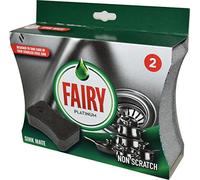 Addis Fairy Platinum Non Scratch Sink Washing up Mate Scourer Sponge, Pack of 2, Grey,One Size