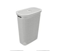 Addis Faux Hessian 40 litre Slim Laundry Hamper Light Grey, Clothes Washing Bin with Lid, Compact and Stylish for Everyday Family Use, Light Grey