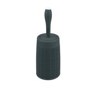 Addis Faux Hessian Round Plastic Toilet Brush Set with Internal Detergent Injection System, Charcoal Dark Grey, One Size