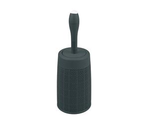Addis Faux Hessian Round Plastic Toilet Brush Set with Internal Detergent Injection System, Charcoal Dark Grey, One Size