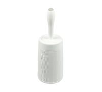 Addis Faux Hessian Round Plastic Toilet Brush Set with Internal Detergent Injection System, Clean White, One Size