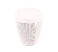 Addis Faux Hessian Round Swing Lid Plastic Bathroom Bedroom Home Office Bin, ...