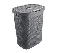 Addis Addis Faux Rattan 50L Laundry Hamper Charcoal