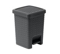 Addis Faux Rattan Bathroom Pedal Bin- Charcoal 518144