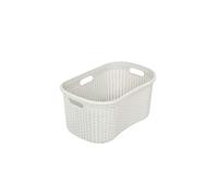 Addis Faux Rattan Hipster Laundry Clothes Basket, Mineral Light, 40-Litre, Minerial Grey, Single