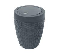 Addis Faux Rattan Bathroom Bin - Charcoal 517488