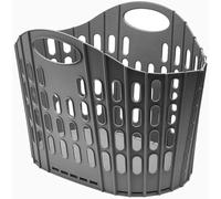 Addis Flat Easy Store Laundry Basket Hamper, Dark Grey, 38 Litre 518150