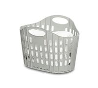 Addis Fold Flat Collapsible Laundry Basket | 38L Washing Basket, Net Green | 38L fold flat collapsible laundry basket in modern Nettle Green with strong carry handles for compact family laundry storage.