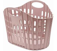 Addis Fold Flat Collapsible Laundry Basket | 38L Washing Basket, Pink | 38L fold flat collapsible laundry basket in stylish Grey Mint with strong carry handles for compact family laundry storage