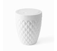 Addis Fuax Quilted Diamond Bathroom Bin - White
