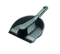 Addis Housewares Dustpan and Stiff Brush Set, Metallic Silver
