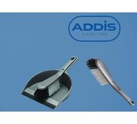 Addis Housewares Dustpan and Stiff Brush Set, Metallic Silver