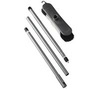 Addis Indoor Plastic Sweeping broom with Soft Nylon bristles & 3pcs easy assemble Metal handle, Metallic Grey