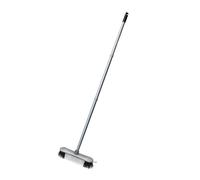 Addis Indoor Plastic Sweeping broom with Stiff Nylon bristles & 3pcs easy assemble Metal handle, Metallic Grey