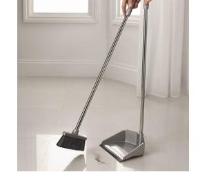 Addis Long Handle Dustpan and Brush Set Heavy Duty Strong Metallic Handle