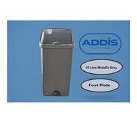 Addis Metallic Grey Roll Top Bin 50 Litr