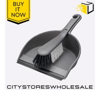 Addis Metallic Soft Dustpan & Brush Set Heavy Duty Cleaning For Home & Office