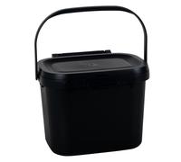 Addis New Compost Caddy Black - 4.5L, Clip-Lock Lid with Stay-Open, Carry Handle, Versatile Kitchen Storage & Waste Bin (UK Made)