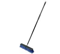 Outdoor Broom & Patio Brush by Addis - Heavy Duty 45cm (17.7") Angled Head with Stiff Bristles Deck Driveway Garden & Yard Sweeping Brush Large Push Broom for Concrete Tile Wooden Floors, Blue Black
