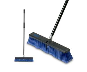 Addis Outdoor Broom & Patio Brush ? Heavy Duty 45cm (17.7") Angled Head with Stiff Bristles Deck Driveway Garden & Yard Sweeping Brush Large Push