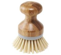 Addis Palm Dish Brush with Natural Bamboo, Natural & Grey, Grey/Wood, 6.7 x 6.7 x 9 cm 517683