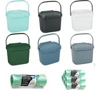 Addis Kitchen Compost Caddy White/Grey, Size 4.5 Litre, Lightweight, Plastic | Charlies