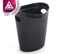 Addis Plastic Waste Paper Bathroom Bedroom Office Bin, 12 litre, Black