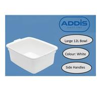 Addis 517639 Plastic Butler Large Rectangular Bowl, White, 12.5 Litre, 33 x 42 x 17 cm