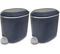 Addis Premium Deluxe Bathroom Office Pedal Bin with inner, 3.5 litre, Charcoal Grey & Light Grey (Pack of 2)