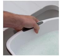 Addis Premium Soft Grip Large Rectangular Washing Up Bowl, 9.5 litre, White and Grey