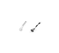 Addis Premium Soft Grip Washing Up Dish Brush With Scraper in White and Grey & 501120 Ultra Grip Jumbo Dish Brush Dark Grey