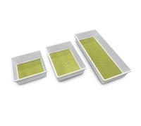 Addis Premium Tidy Drawer Soft Base Storage Boxes, White Green, Set of 3