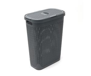 Addis Rattan 40 L Slim Laundry Clothes Wash Hamper Bin Charcoal Grey 517486ebay