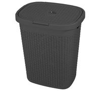 Addis Addis Faux Rattan 50L Laundry Hamper Charcoal