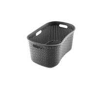 Addis Rattan Effect Hipster Laundry Basket - Charcoal
