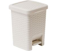 Addis Rattan Effect Pedal Bin, 6L - Cream 20 X 20 X 27.5 CM