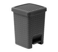 Addis Faux Rattan Bathroom Pedal Bin- Charcoal 518144
