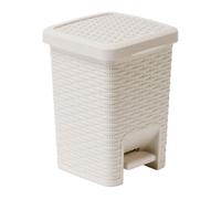Addis Rattan Effect Square Bathroom Pedal Waste Bin 6L - 518145 - Perfect For Small Spaces