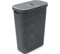 ADDIS RATTAN SLIM LAUNDRY HAMPER - CHARCOAL
