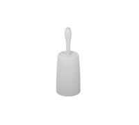 Addis 518368 Faux Rattan Round Toilet Brush Set with Internal Detergent Injection System, Light Minerial Grey ,Toilet Set