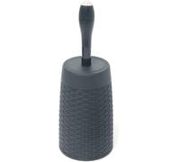 Addis 517484 Faux Rattan Round Toilet Brush Set with Internal Detergent Injection System, Charcoal Grey