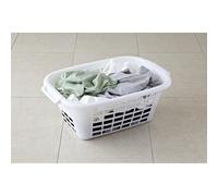 Addis Rectangular Laundry Basket in White, 40L