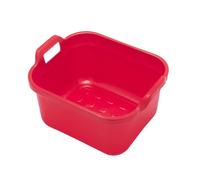 Addis Rectangular Washing Up Bowl with Handles, Plastic, Red, 39 x 32 x 14 cm